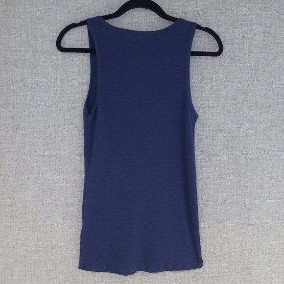 Woolx Navy V-Neck Merino Wool Brooklyn Tank - Picture 4 of 4
